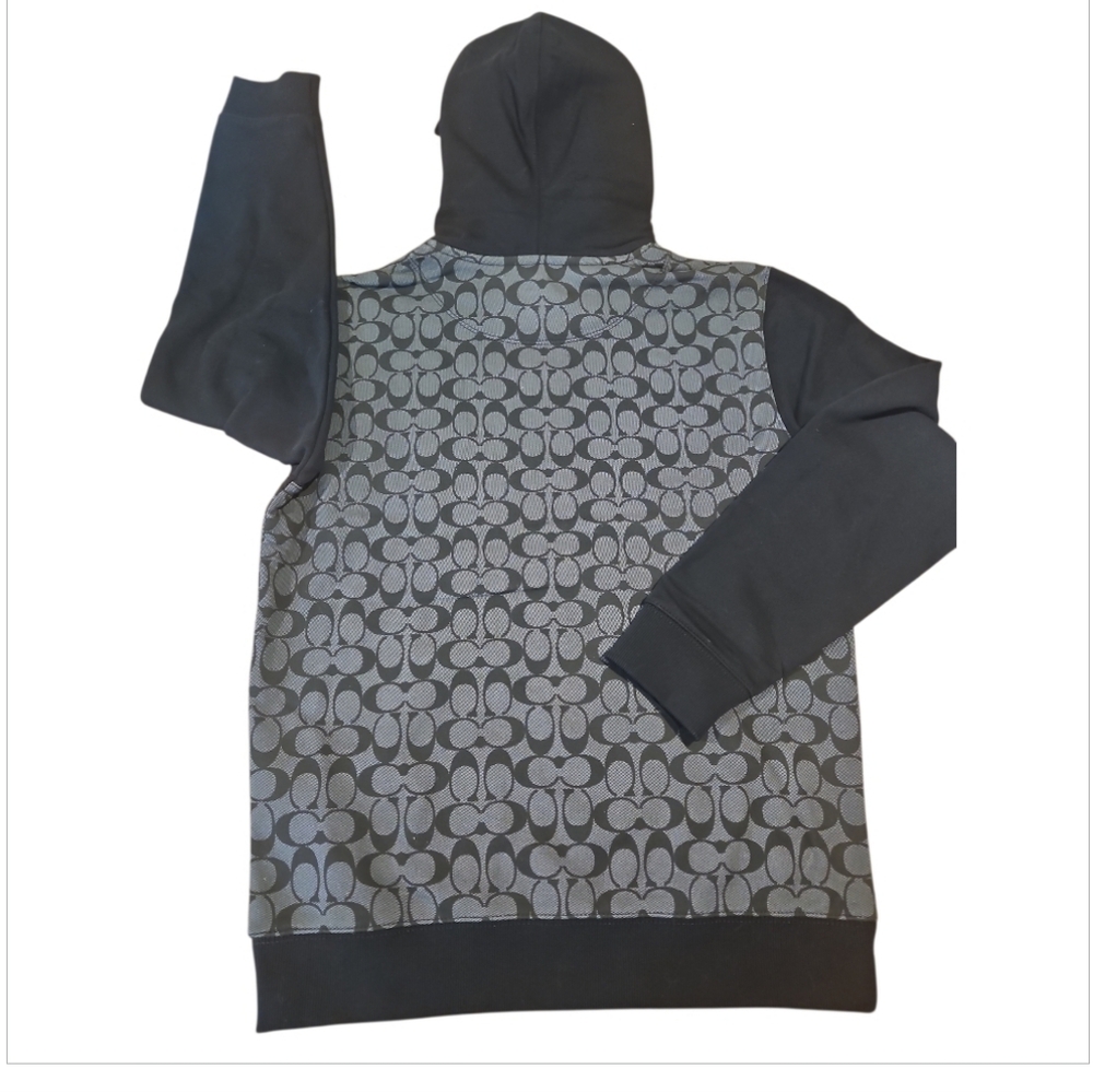 NWT Coach Black Signature Logo Cotton Hoodie Sz S - Picture 8 of 13